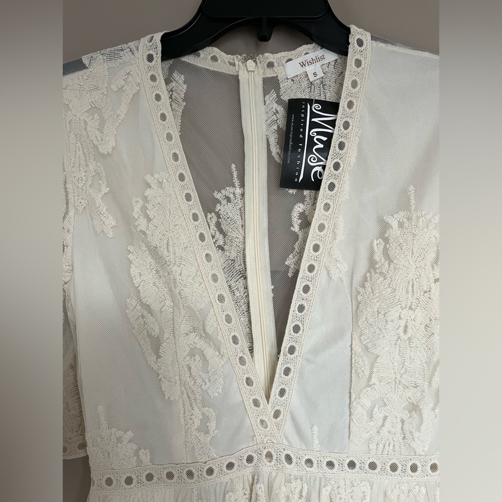 Wishlist White lace maxi bridal dress size S - Picture 2 of 8